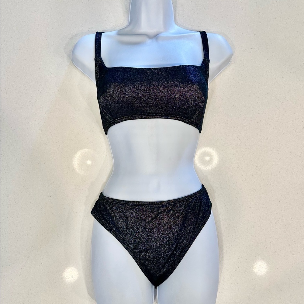 Black Shimmer Bikini Set